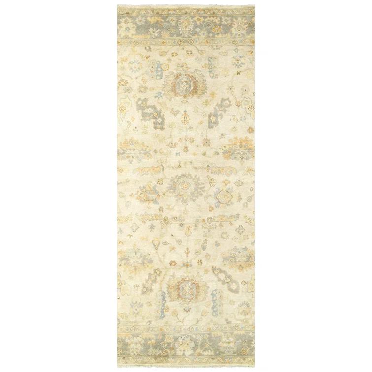 Palace Oriental Hand-Knotted Wool Beige/Gray Area Rug