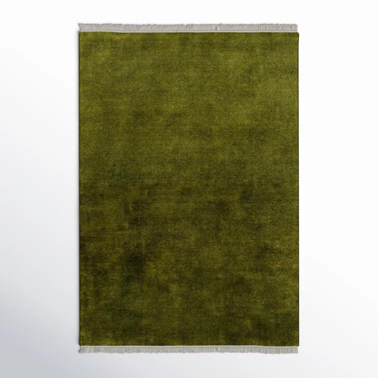 Clio Hand Loomed Wool Dark Green Rug