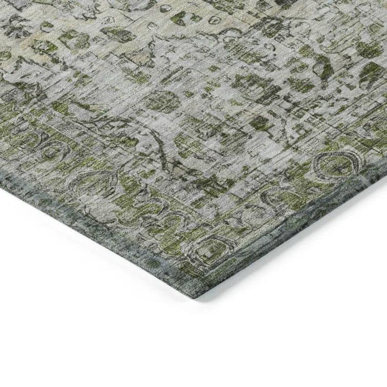 Machine Washable Indoor/Outdoor Chantille Aloe Rug