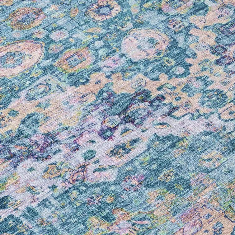 Machine Washable Indoor/Outdoor Chantille Denim Rug
