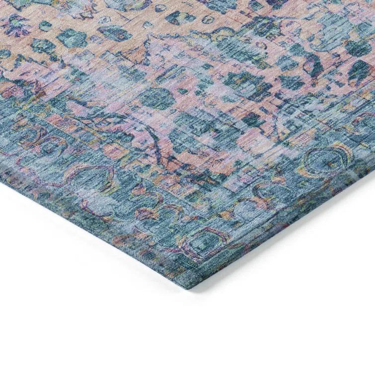 Machine Washable Indoor/Outdoor Chantille Denim Rug