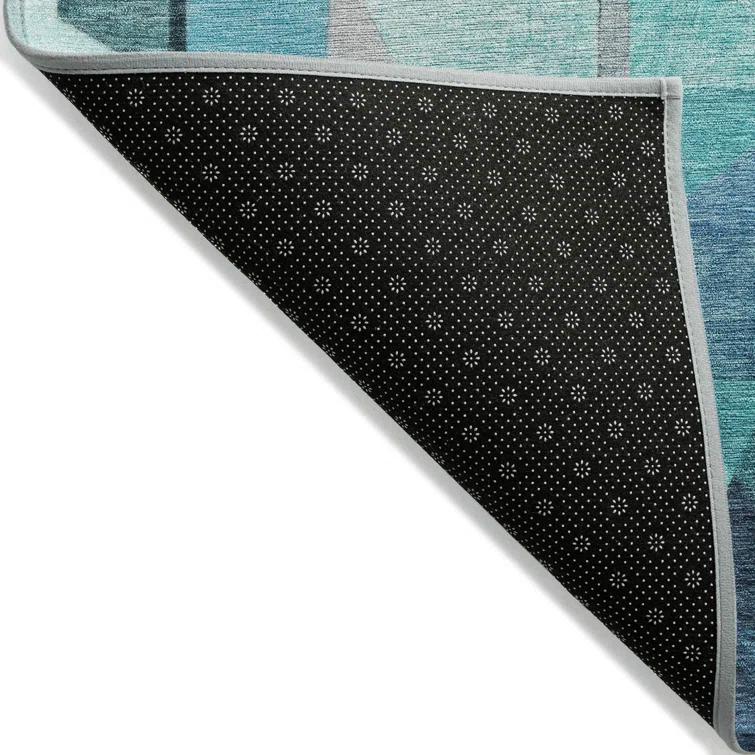 Machine Washable Indoor/Outdoor Chantille Teal Rug