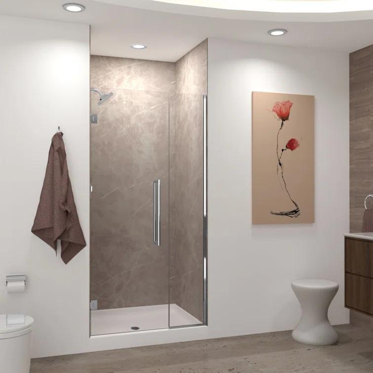 Transolid Elizabeth 38-in W x 76-in H Hinged Shower Door with Clear Glass