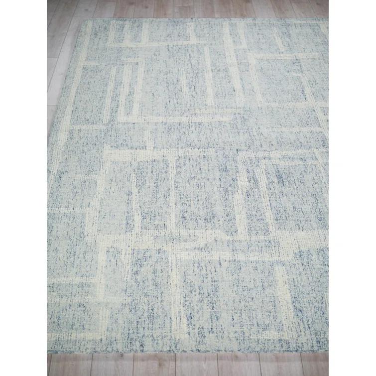 Breckenridge Handmade Hand Tufted New Zealand Wool Blue/Ivory Area Rug