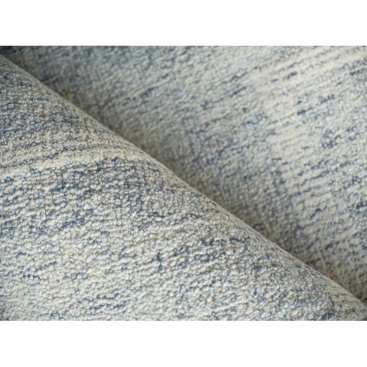 Breckenridge Handmade Hand Tufted New Zealand Wool Blue/Ivory Area Rug