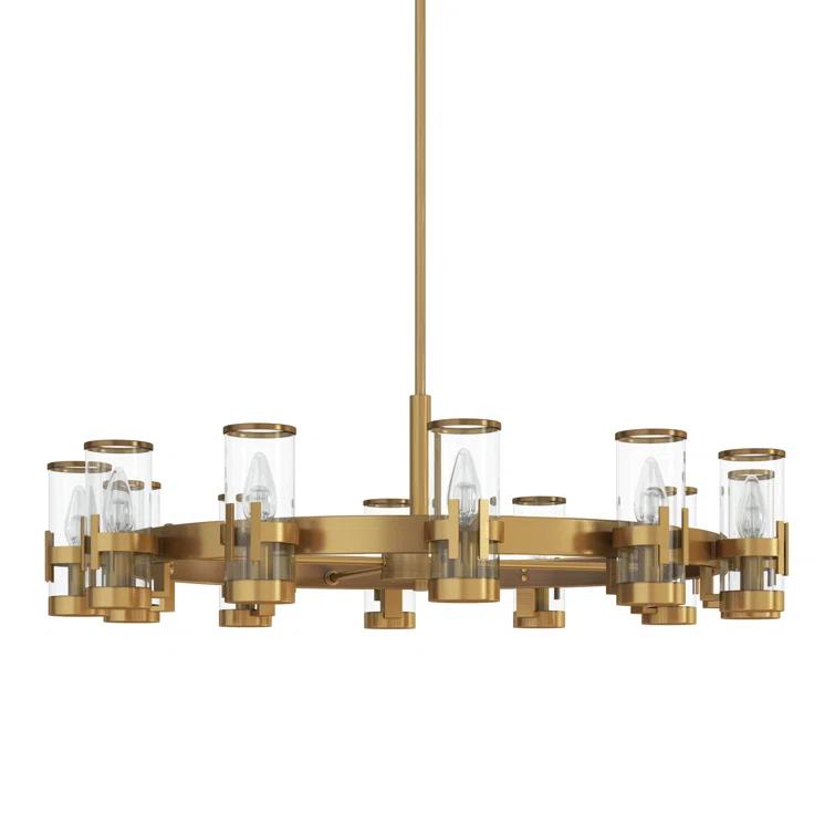 Kameliya 12 - Light Dimmable Wagon Wheel Chandelier