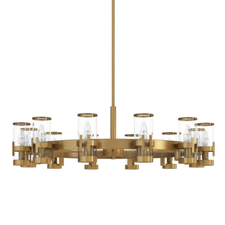 Kameliya 12 - Light Dimmable Wagon Wheel Chandelier