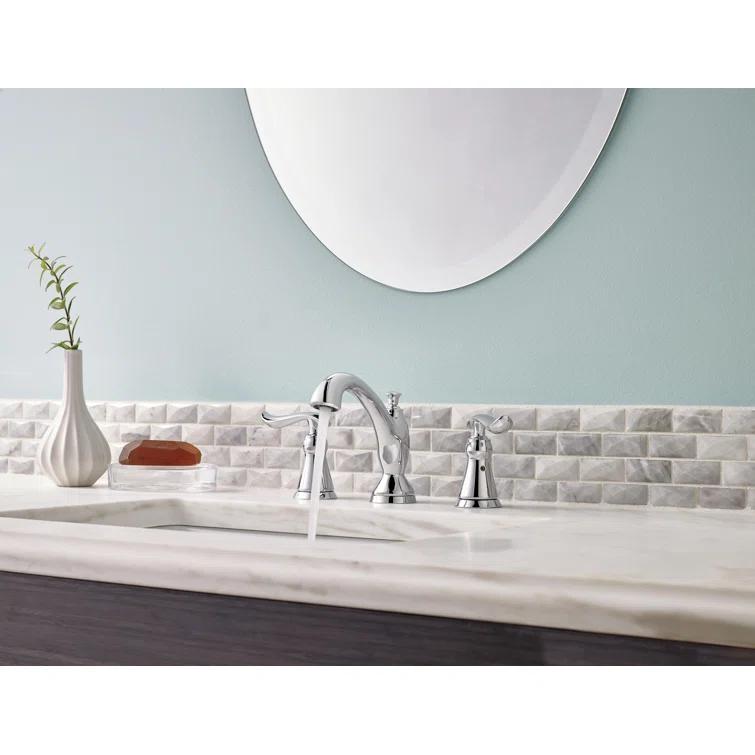 Linden Widespread Bathroom Faucet 3 Hole, 2-handle Bathroom Sink Faucet with Drain Assembly