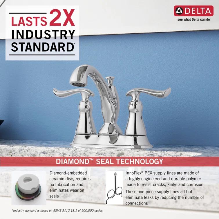 Linden Centerset Bathroom Faucet with Drain Assembly, 2-handle Bathroom Sink Faucet