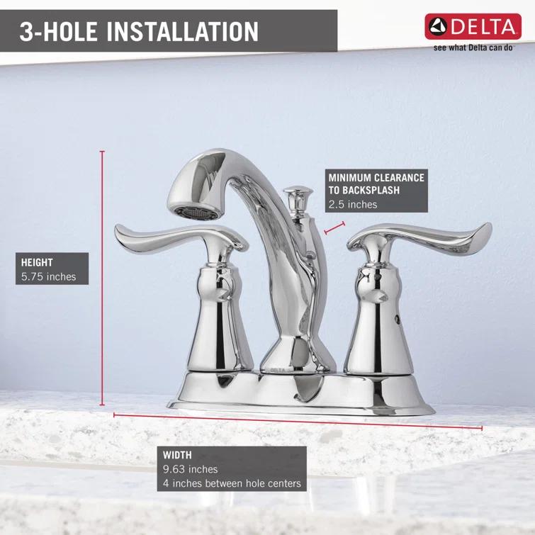 Linden Centerset Bathroom Faucet with Drain Assembly, 2-handle Bathroom Sink Faucet