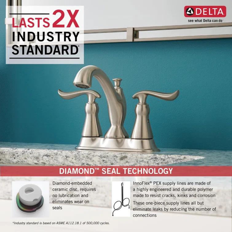 Linden Centerset Bathroom Faucet with Drain Assembly, 2-handle Bathroom Sink Faucet