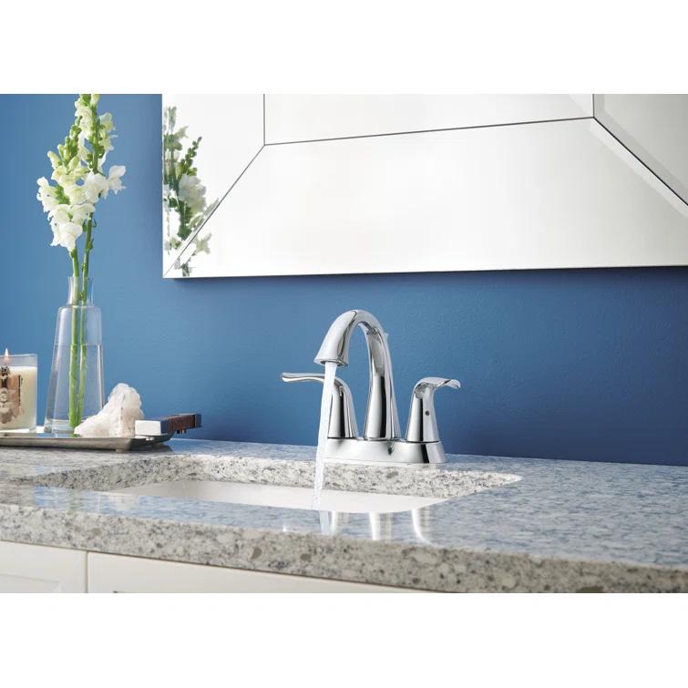 Lahara Centerset Bathroom Faucet with Drain Assembly, 2-handle Bathroom Sink Faucet
