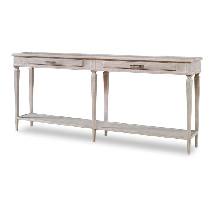 Aiden White Rustic Oak Console Table with Storage