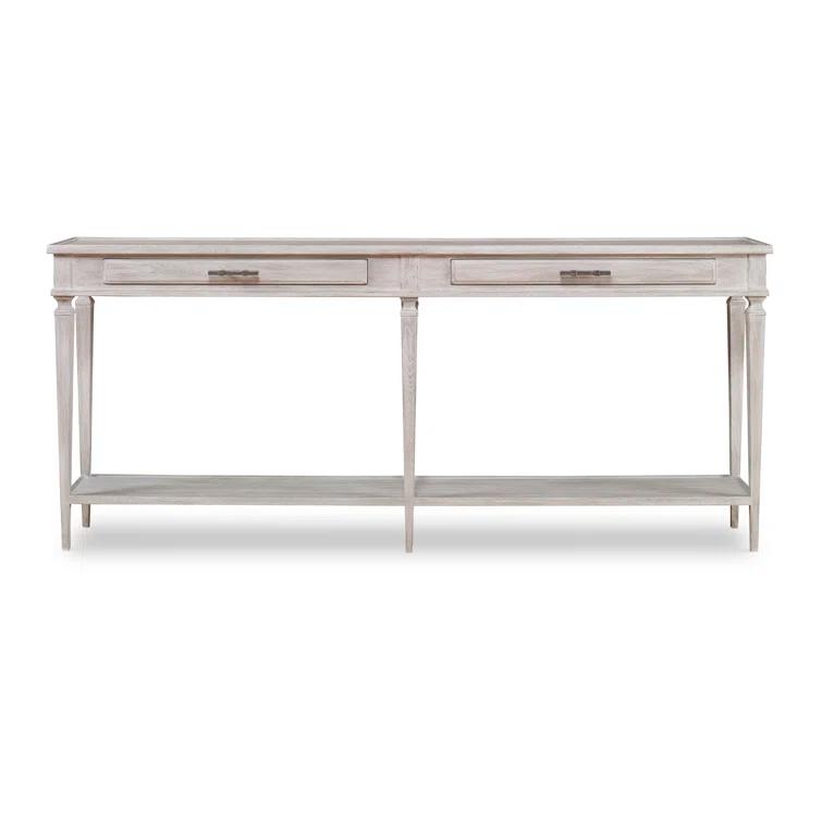 Aiden White Rustic Oak Console Table with Storage