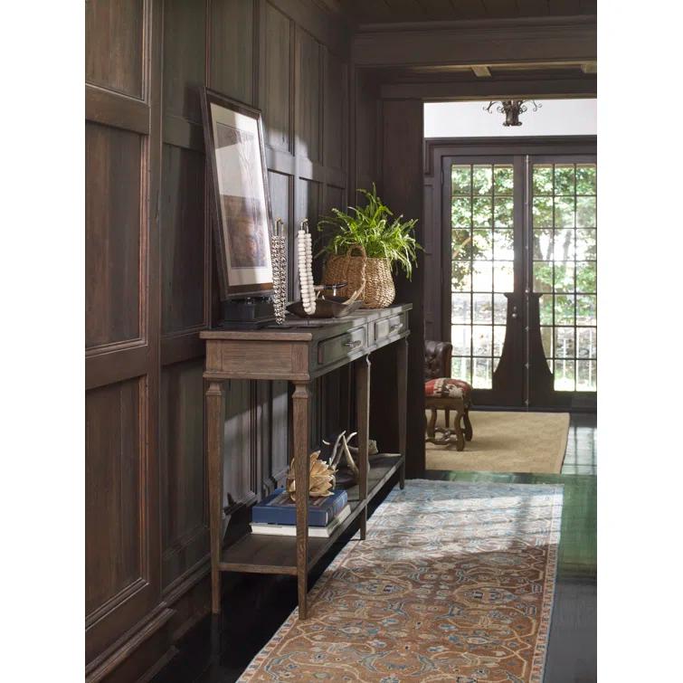 Aiden Brown Rustic Oak Console Table with Storage