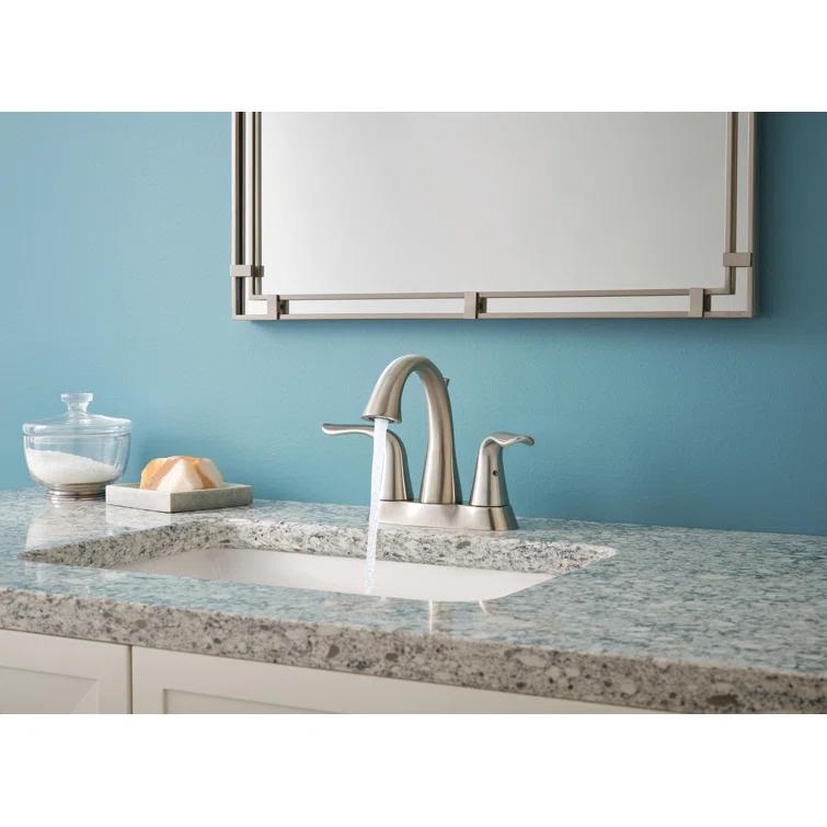 Lahara Centerset Bathroom Faucet with Drain Assembly, 2-handle Bathroom Sink Faucet