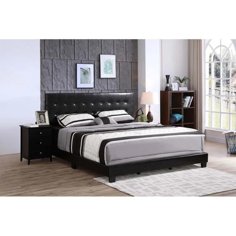 Eaton Vegan Leather Platform Bed
