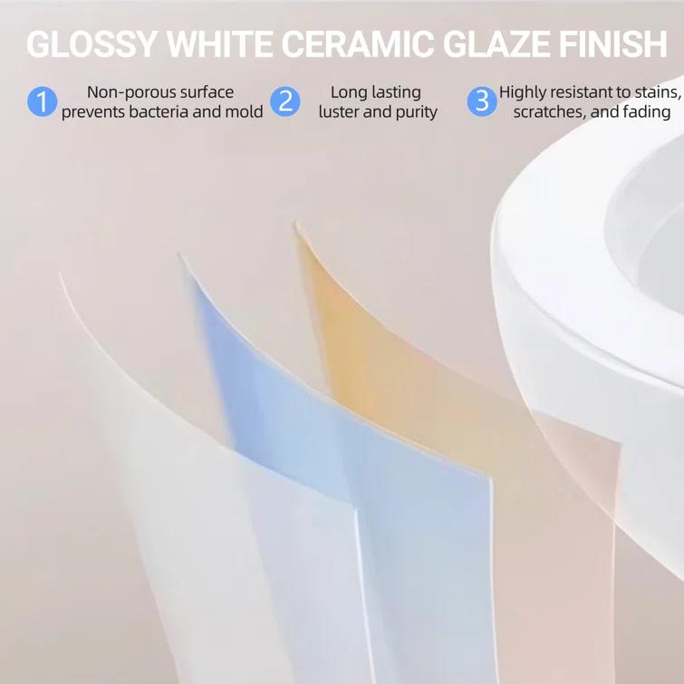 ABRUZZO 1.28 GPF Elongated Comfort Height One-Piece Toilet Floor Mounted (Seat Included), White