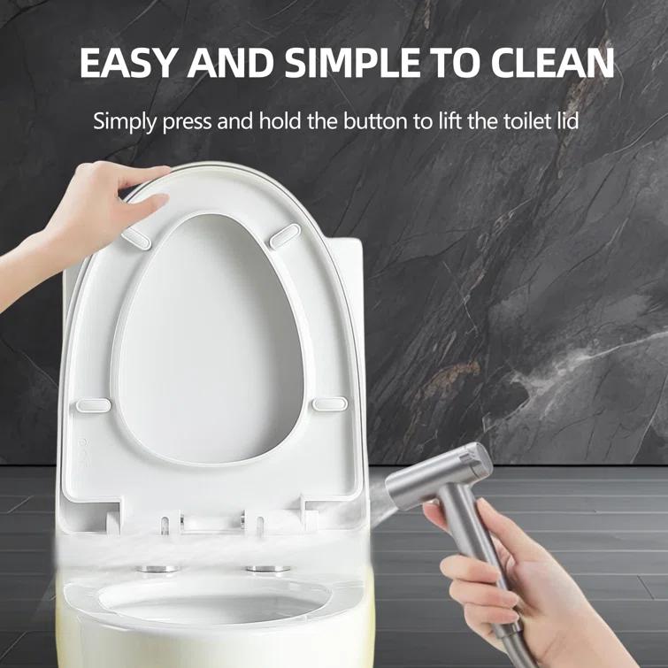 ABRUZZO 1.28 GPF Elongated Comfort Height One-Piece Toilet Floor Mounted (Seat Included), White