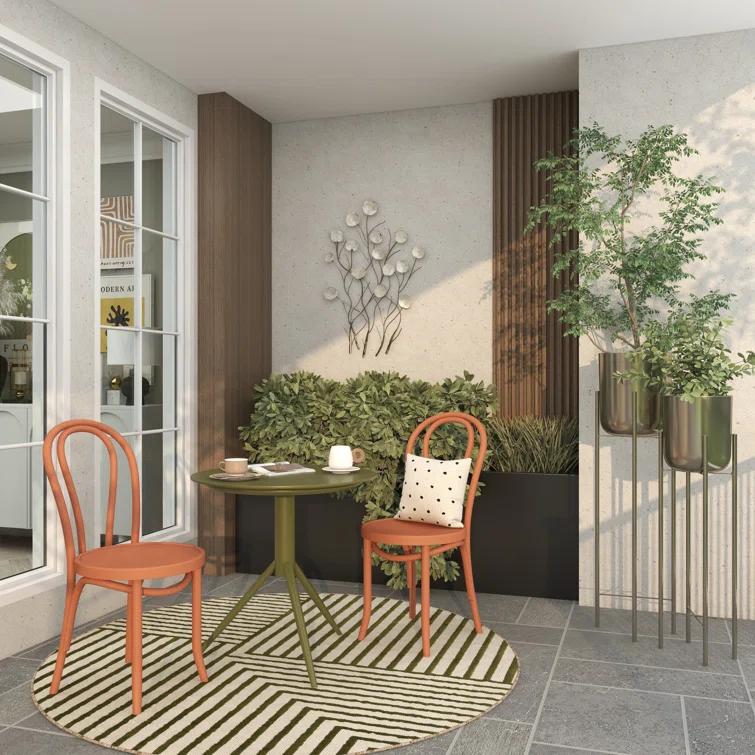 CosmoLiving by Cosmopolitan 2 - Piece Silver Metal Tall Indoor Outdoor Dome Indoor Outdoor Planter with Removable Stand Set