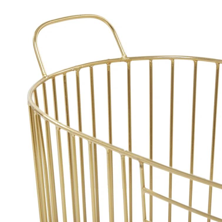 Abbie Metal Basket With Handles - Set of 2