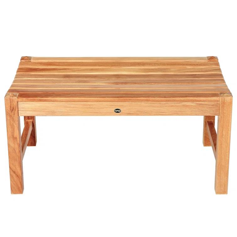 Elite 35.5 in. Natural Teak Wood Outdoor Backless Bench