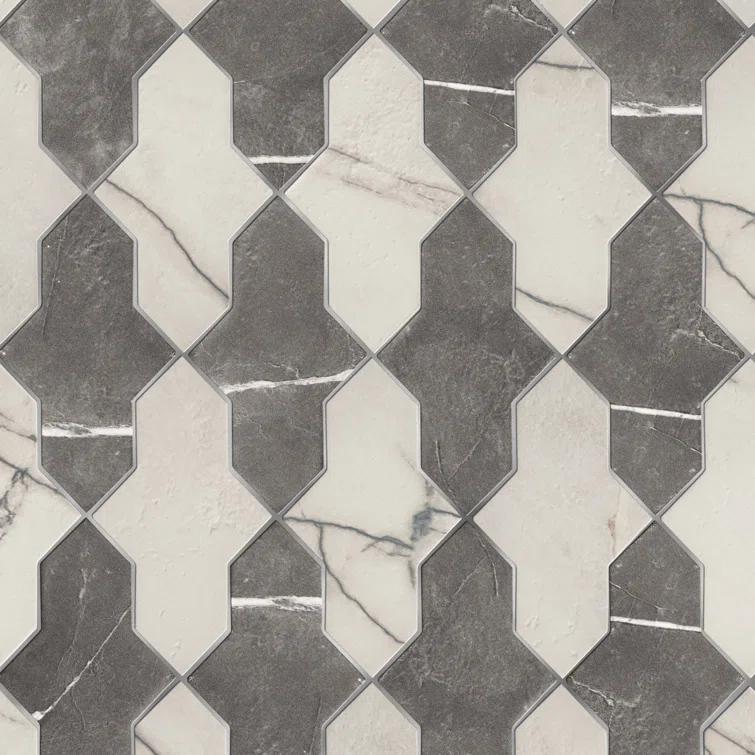 Merola Tile Istanbul Shield Checker 4-3/4 In. X 8-1/4 In. Porcelain Floor And Wall Tile Kit