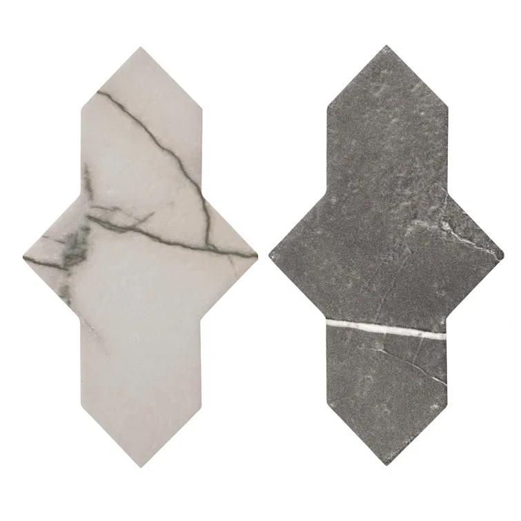 Merola Tile Istanbul Shield Checker 4-3/4 In. X 8-1/4 In. Porcelain Floor And Wall Tile Kit