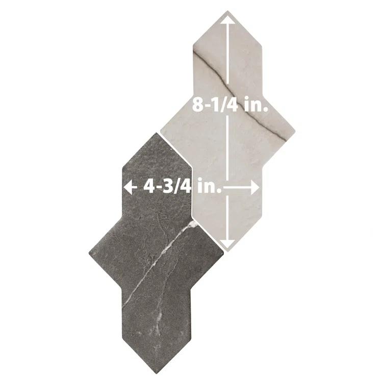 Merola Tile Istanbul Shield Checker 4-3/4 In. X 8-1/4 In. Porcelain Floor And Wall Tile Kit