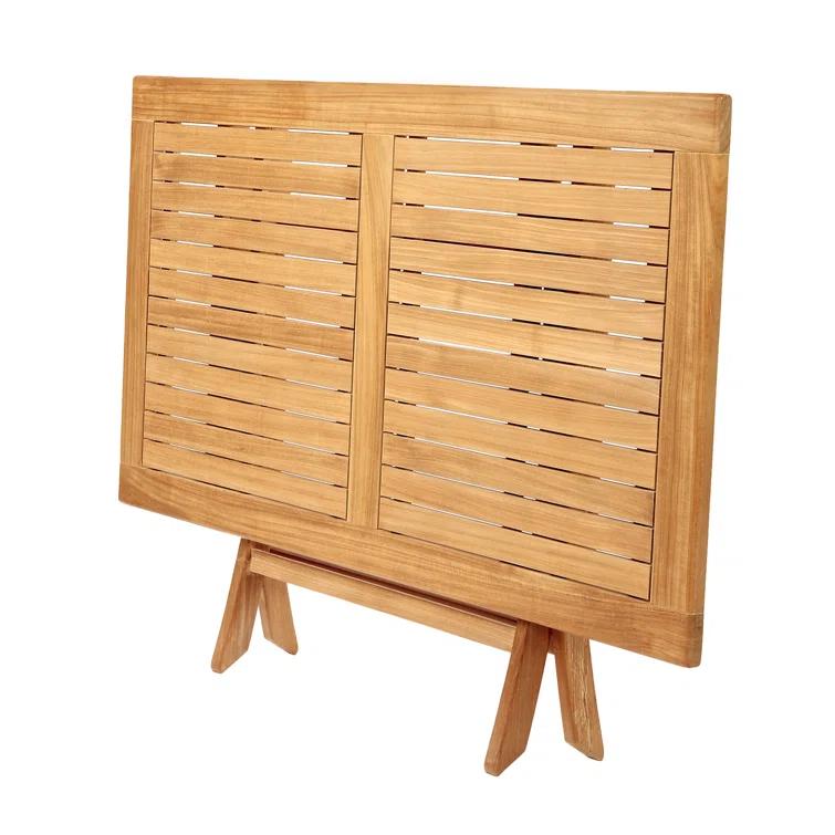 Teak Wood Folding Outdoor Dining Table, 59" Rectangular