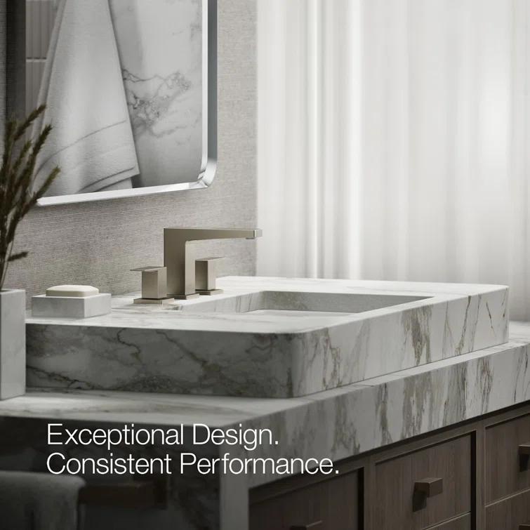 Kohler Honesty Widespread Bathroom Faucet with Pop-Up Drain Assembly, 3-Hole 2-Handle Bathroom Sink Faucet, 1.2 gpm