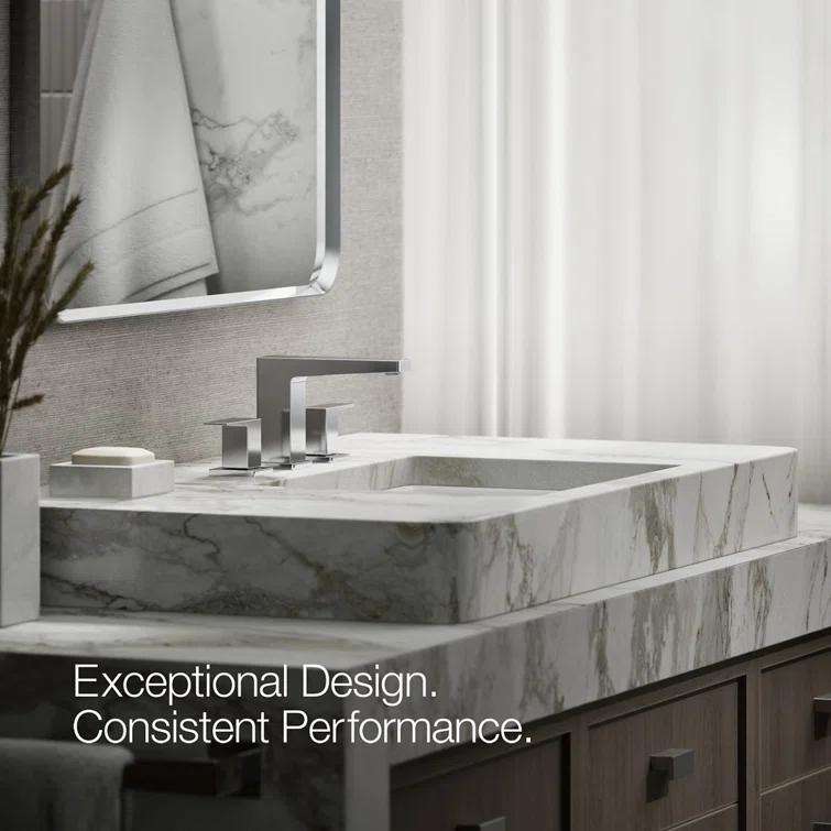 Kohler Honesty Widespread Bathroom Faucet with Pop-Up Drain Assembly, 3-Hole 2-Handle Bathroom Sink Faucet, 1.2 gpm