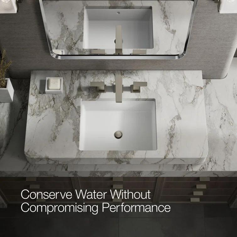 Kohler Honesty Widespread Bathroom Faucet with Pop-Up Drain Assembly, 3-Hole 2-Handle Bathroom Sink Faucet, 1.2 gpm