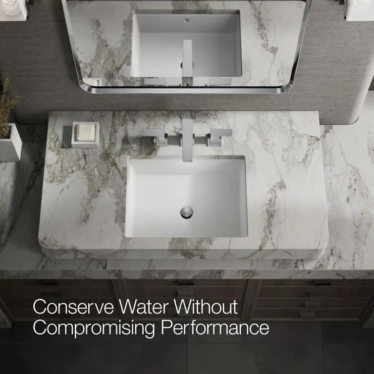 Kohler Honesty Widespread Bathroom Faucet with Pop-Up Drain Assembly, 3-Hole 2-Handle Bathroom Sink Faucet, 1.2 gpm