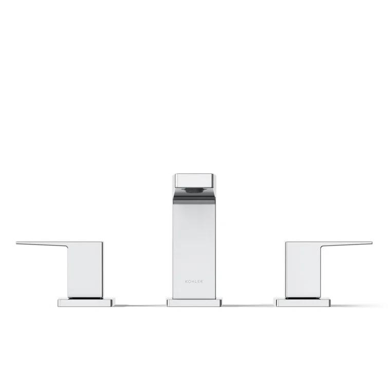 Kohler Honesty Widespread Bathroom Faucet with Pop-Up Drain Assembly, 3-Hole 2-Handle Bathroom Sink Faucet, 1.2 gpm