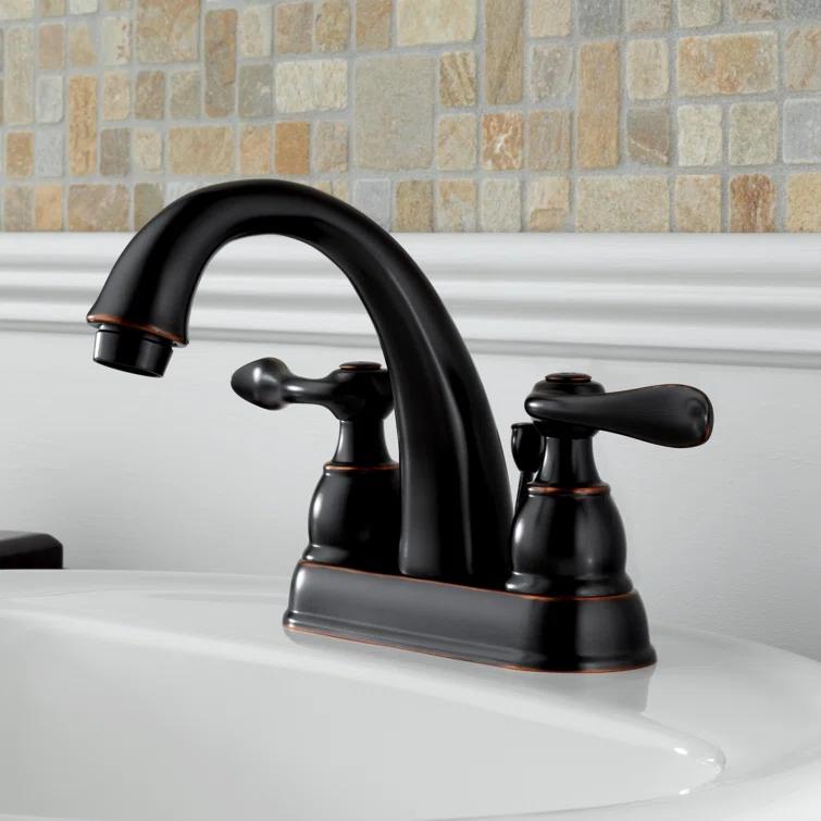 Windemere Centerset Bathroom Faucet with Drain Assembly, 2-handle Bathroom Sink Faucet