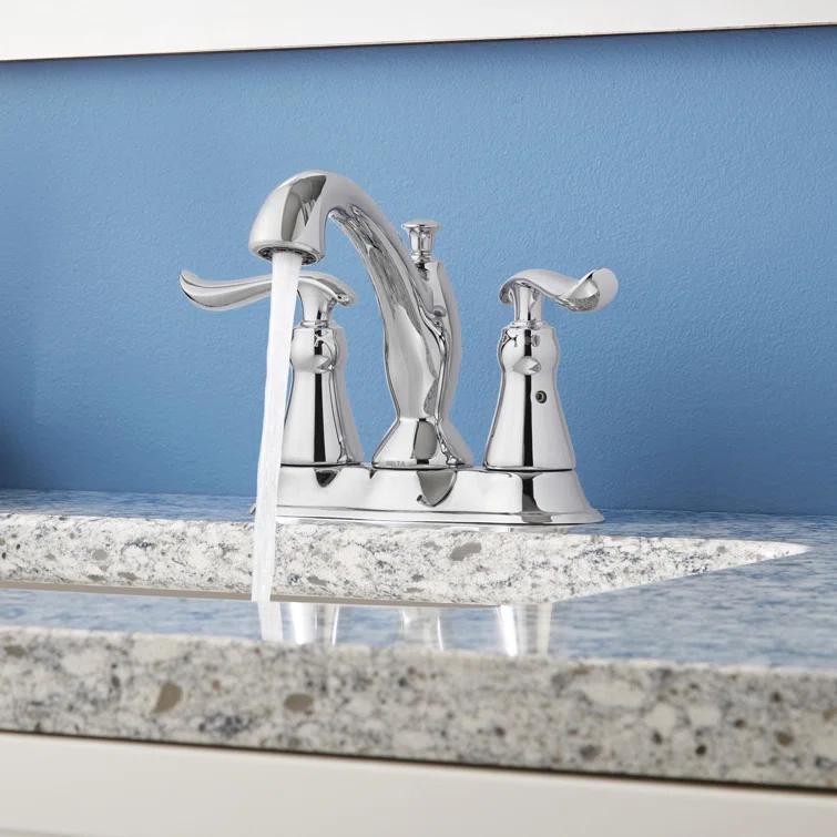 Linden Centerset Bathroom Faucet with Drain Assembly, 2-handle Bathroom Sink Faucet