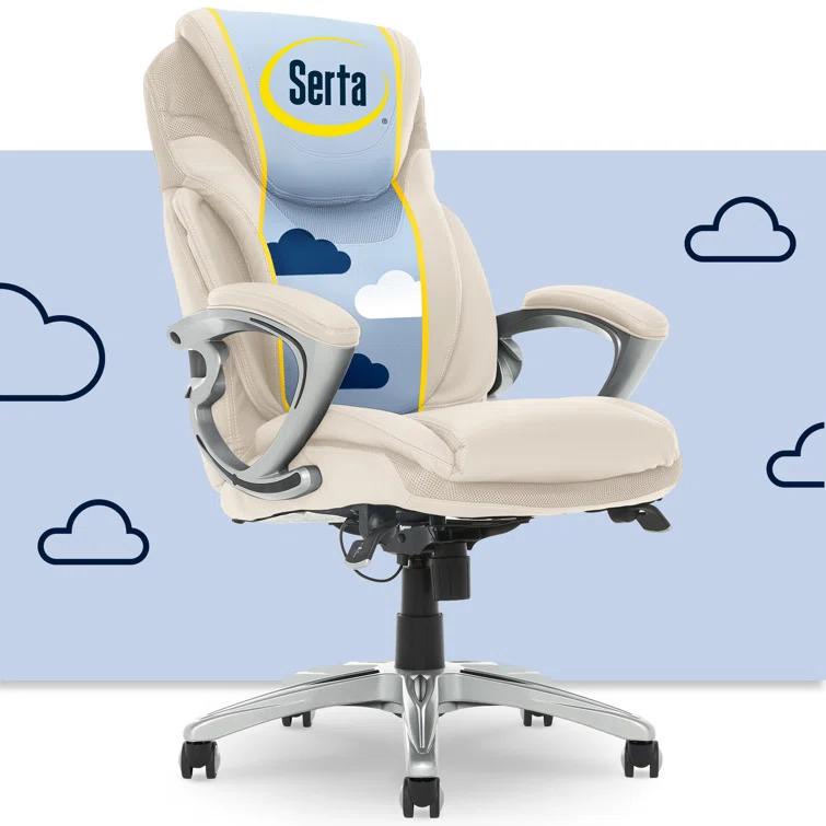 Serta Bryce Executive Office Chair with Patented AIR Lumbar Technology and Layered Body Pillows