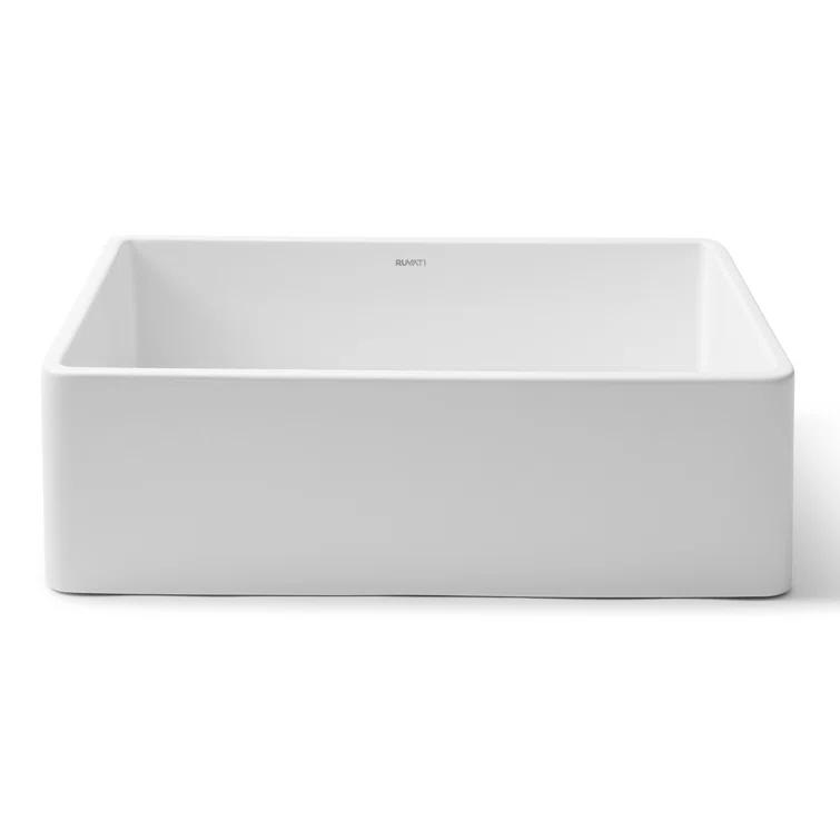 Ruvati 33 inch Fireclay Farmhouse Apron-Front Kitchen Sink Reversible
