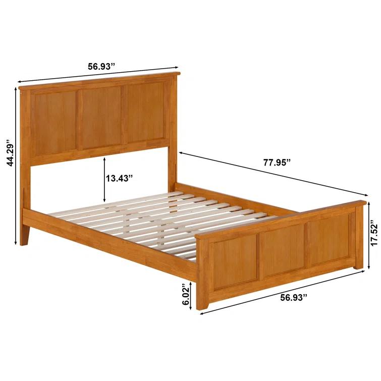 Madison Solid Wood Low Profile Platform Bed with Matching Footboard