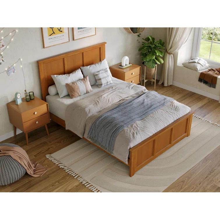 Madison Solid Wood Low Profile Platform Bed with Matching Footboard