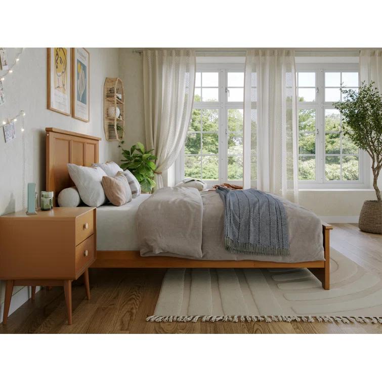 Madison Solid Wood Low Profile Platform Bed with Matching Footboard