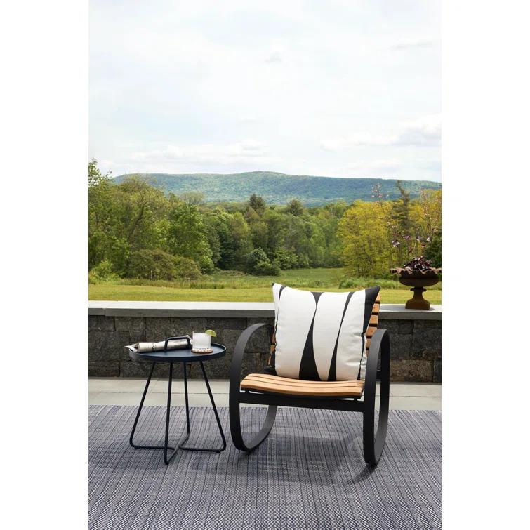 Herringbone Navy/Ivory Handwoven Indoor/Outdoor Rug