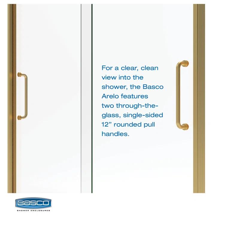 Arelo 56" - 60" W x 72" H Semi-Frameless Shower Door