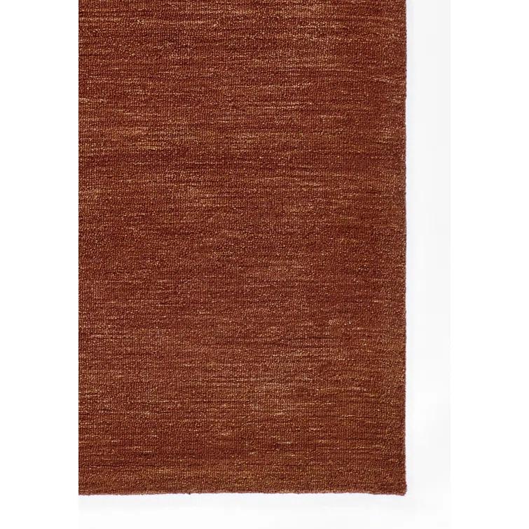 Momeni 5'x8' James Solid Handtufted Area Rug Rust: Wool, Low Pile, Indoor, Rectangle, Cotton Backing, Vacuum Care