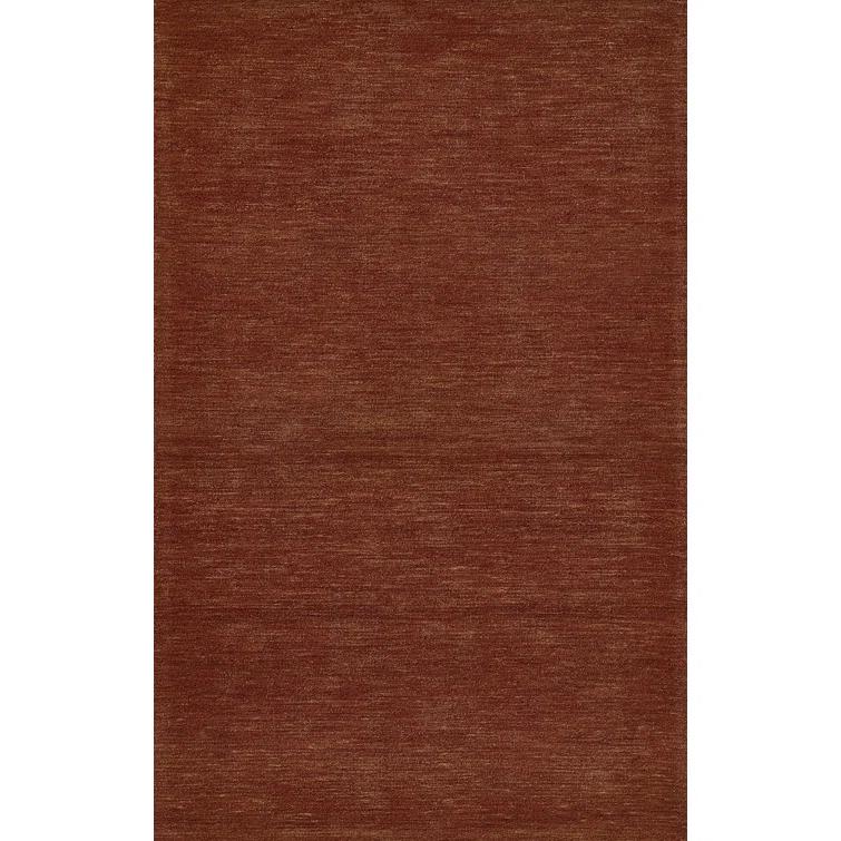 Momeni 5'x8' James Solid Handtufted Area Rug Rust: Wool, Low Pile, Indoor, Rectangle, Cotton Backing, Vacuum Care