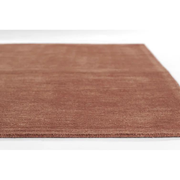 Momeni 5'x8' James Solid Handtufted Area Rug Rust: Wool, Low Pile, Indoor, Rectangle, Cotton Backing, Vacuum Care