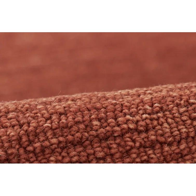 Momeni 5'x8' James Solid Handtufted Area Rug Rust: Wool, Low Pile, Indoor, Rectangle, Cotton Backing, Vacuum Care