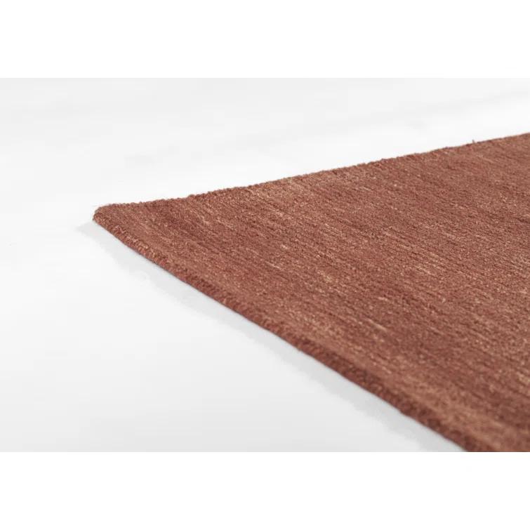 Momeni 5'x8' James Solid Handtufted Area Rug Rust: Wool, Low Pile, Indoor, Rectangle, Cotton Backing, Vacuum Care