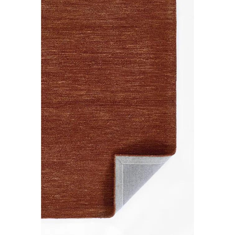 Momeni 5'x8' James Solid Handtufted Area Rug Rust: Wool, Low Pile, Indoor, Rectangle, Cotton Backing, Vacuum Care